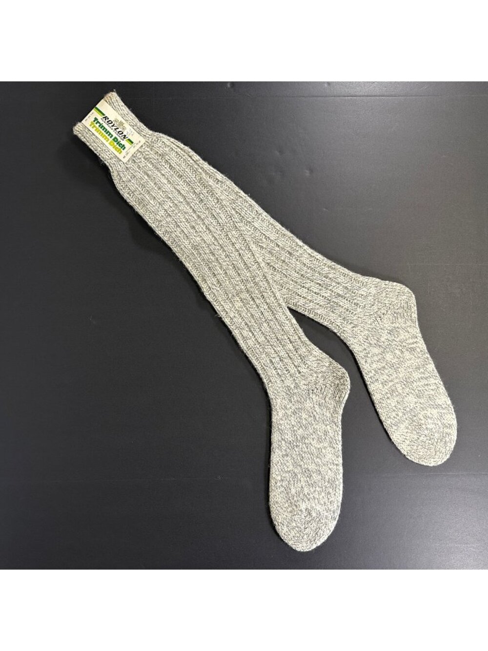 VTG 70s Deadstock ROYLON AUSTRIAN SLOUCH SOCKS Ribbed Knit Trimm Dich Sz 12 NOS